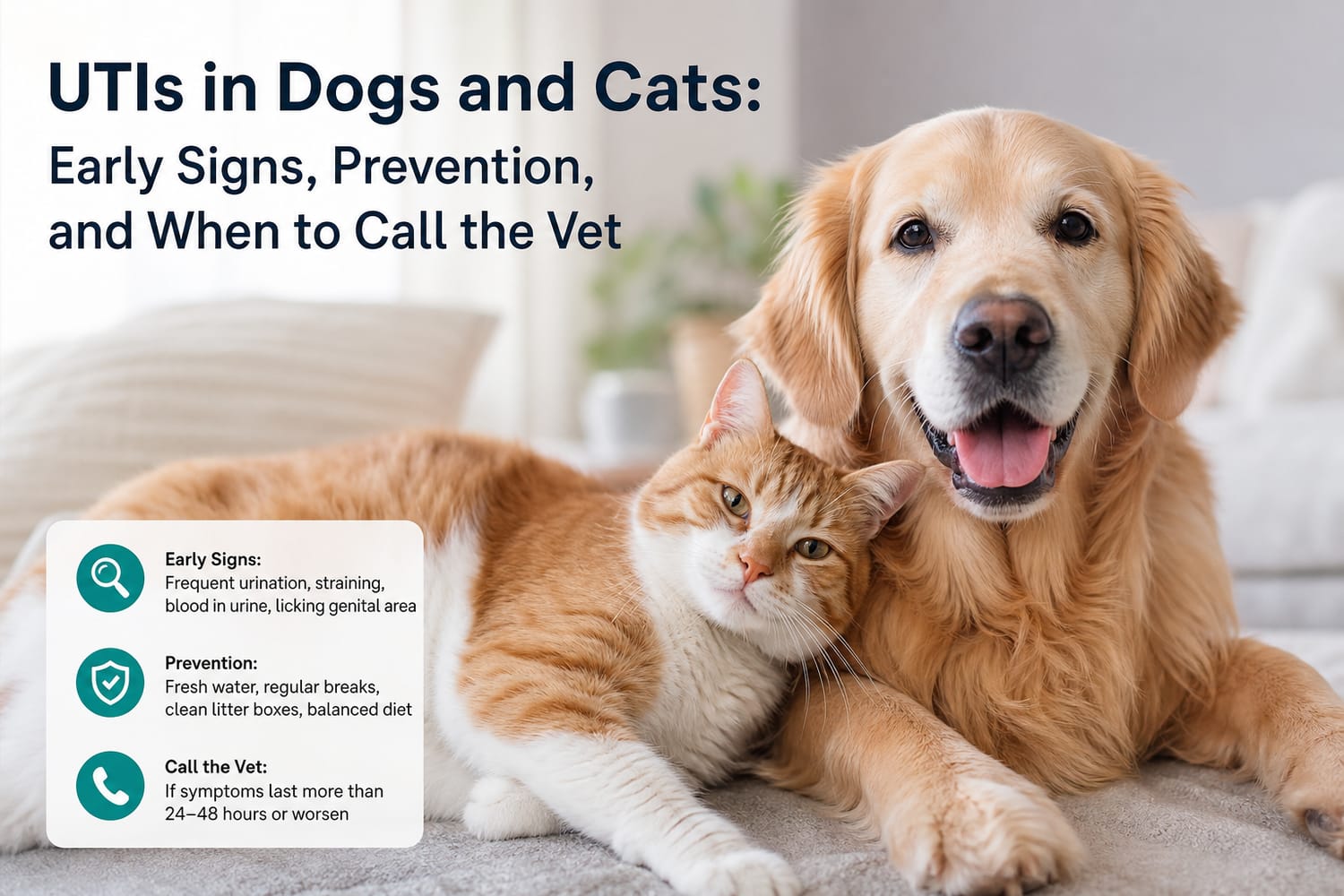 UTIs in Dogs and Cats: Early Signs, Prevention, and When to Call the Vet